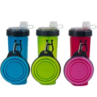 

Manufacturer wholesale custom logo outdoor portable carrier dog food water bottle with bowl