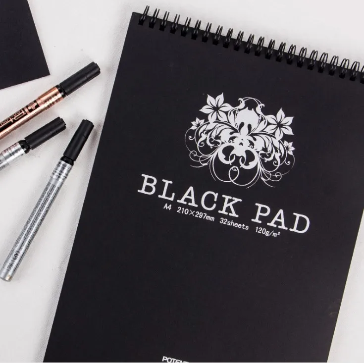 Retro A4 Sketchbook For Drawing Black Paper Sketch Book Pad Buy Black