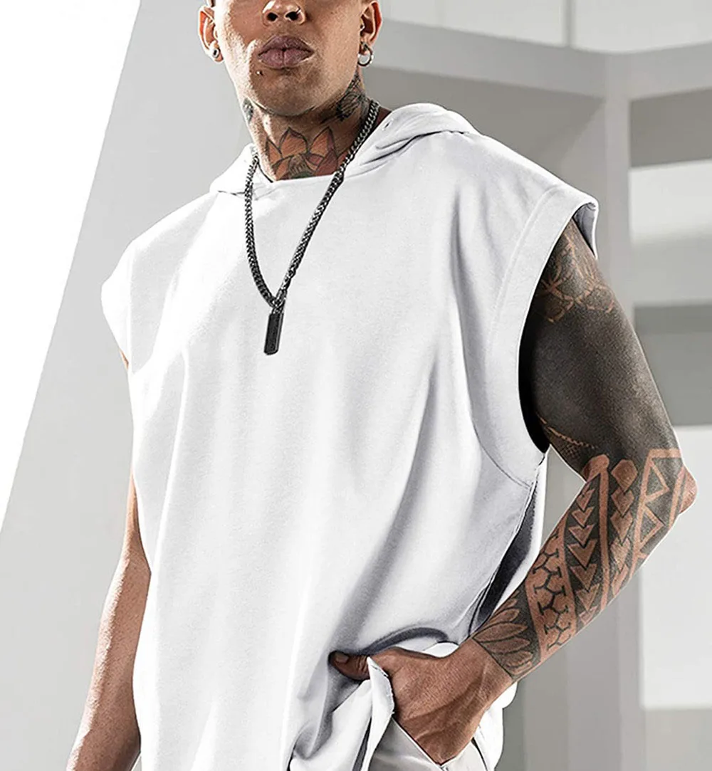 

Custom Logo Men Basketball Hoodies Gym Sleeveless Short Sleeve Pullover Sweatshirt Cotton Mens Workout Shirt, As picture