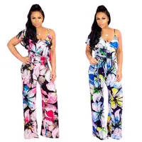 

Women Sexy Dew Shoulder Printed One Piece Nordic Way Jumpsuit