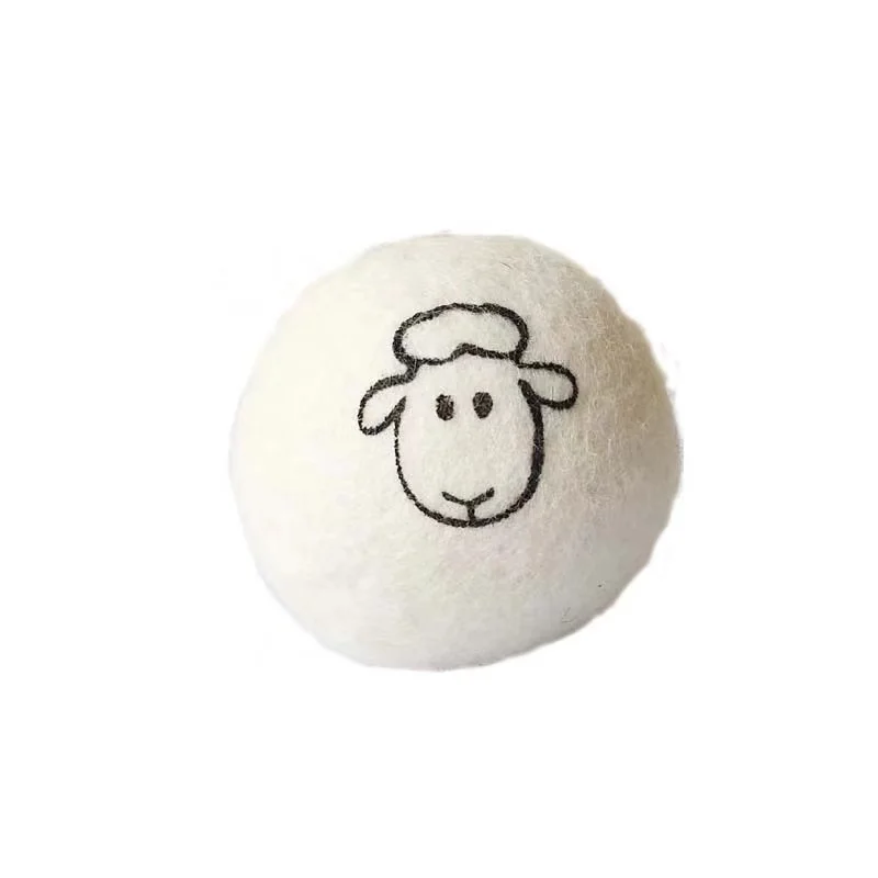 

wholesale customized logo Eco friendly reusable in stock felt wool dryer ball 3 pack, White/grey/customized color