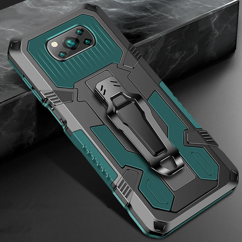 

Shockproof Case For Xiaomi POCO X3 NFC for Redmi Note 9 9S 7 8 5 10 Pro 9A 9C For Xiaomi POCO X3 Rugged Hybrid Armor Stand Cover