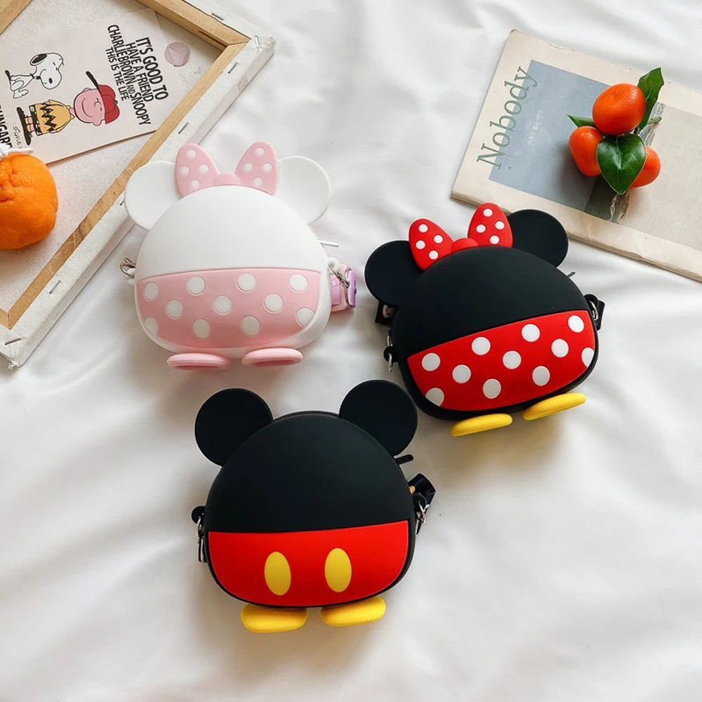 

RTS children's animal 3d cartoon character little girls cross body purse and hand bags mickey minnie mouse kids silicone coin pu