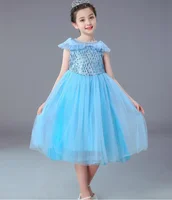 

Wholesale New Children Clothing Frozen Elsa Princess Dress Child Costumes Girls Dresses BX1635