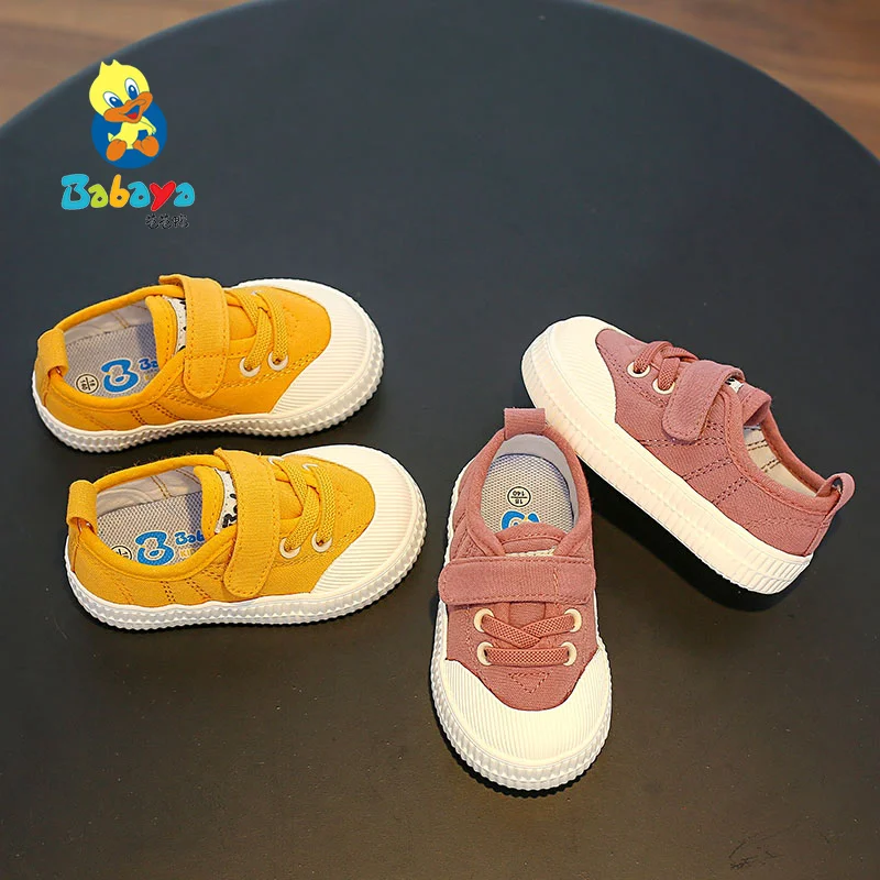 

9136 basic korean style soft sole canvas toddler shoes