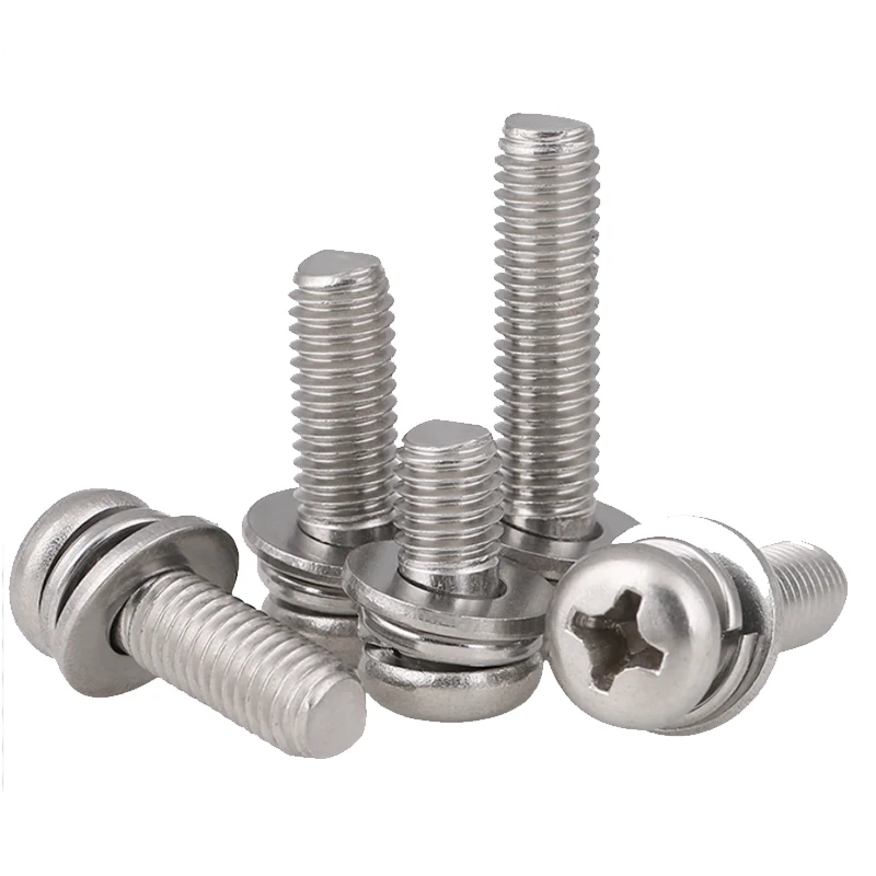 
Galvanized cross button head screws with washers 