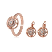 

65364 Xuping fashion custom women wholesale rose gold jewelry synthetic CZ two pieces women jewelry set