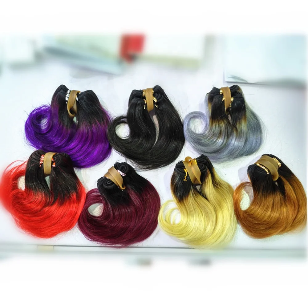 

Factory price best selling virgin body wave brazilian hair bundles two tone ombre hair weave, Dark color,light color, ombre color,mix color etc