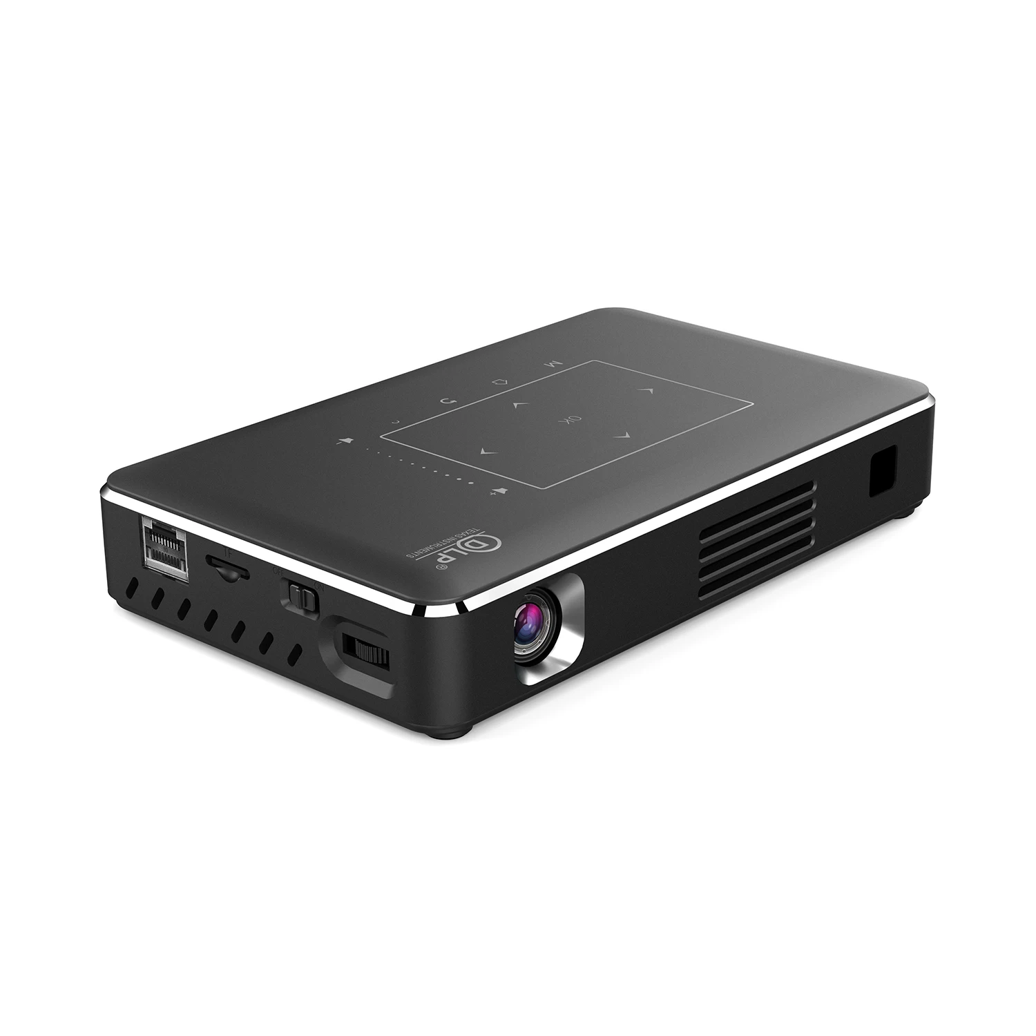 

2021 New product DLP P10-II Mini Pocket projector (WVGA 854*480) Outdoor Home Use Mini Projectors Video Projector, Gray+metallic gray