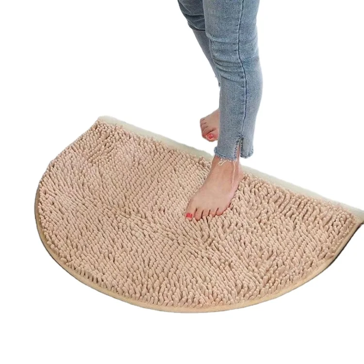 

Support Custom Home decoration Soft Carpet Slip-resistant Bathing Room Rug Dirt Barrier Semi Circle Floor Cushion Door Mats