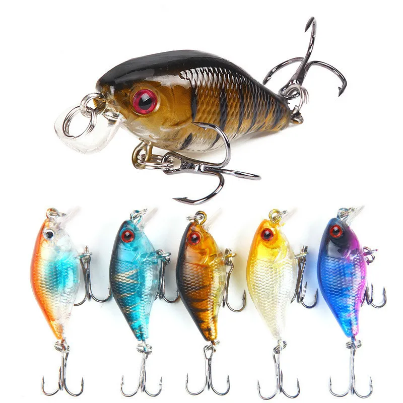 

1Pcs 4m/4.6g 3D Eyes Minnow Crankbait Fishing Bait Lures Artificial Isca WIth 2 Treble Hooks Fish Tackle For Sea
