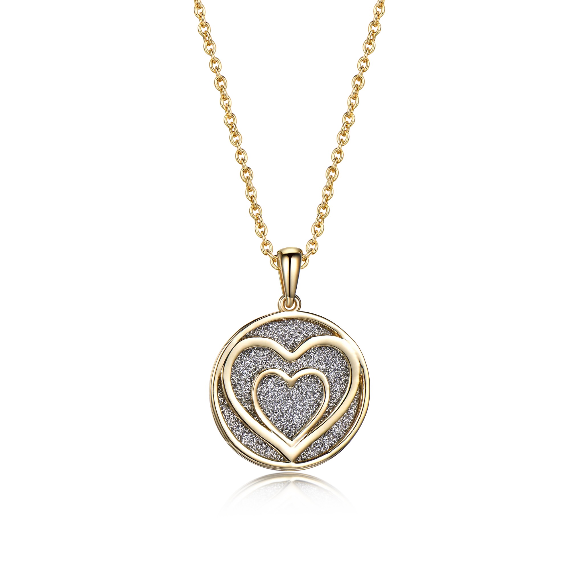

925 Sterling Silver Inner Heart Shape Soul Mates Necklace Wholesale 925 Women's Necklaces, Rose gold plated