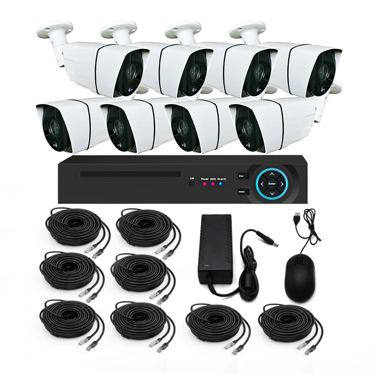 H.265 Easy Setup Video Security System 8pcs Poe 5mp Ip Camera Hd