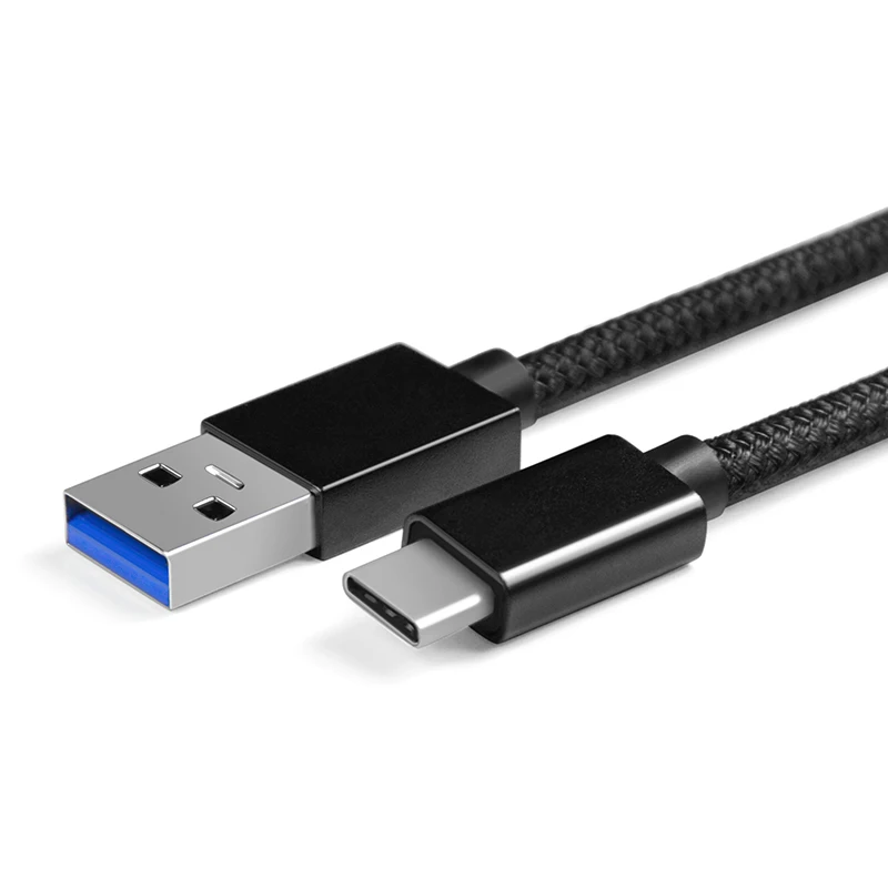 

SOCW 3A High Quality Nylon Weave Fast Phone Charger Micro USB Type C Cable, Black