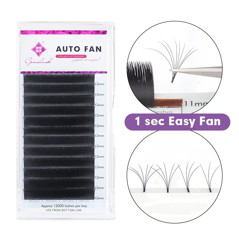 

Genielash Private Label 0.05/0.07 Thickness Easy Fanning Volume Eyelash Extensions