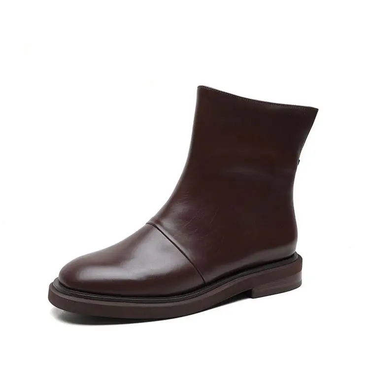 

High quality custom wholesale genuine leather upper short winter boots for women and ladies