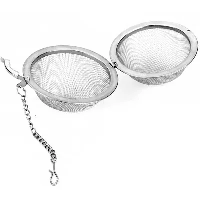

P544 Stainless Steel Tea Pot Infuser Sphere Locking Tea Ball Strainer Mesh Infuser tea strainer, Silver