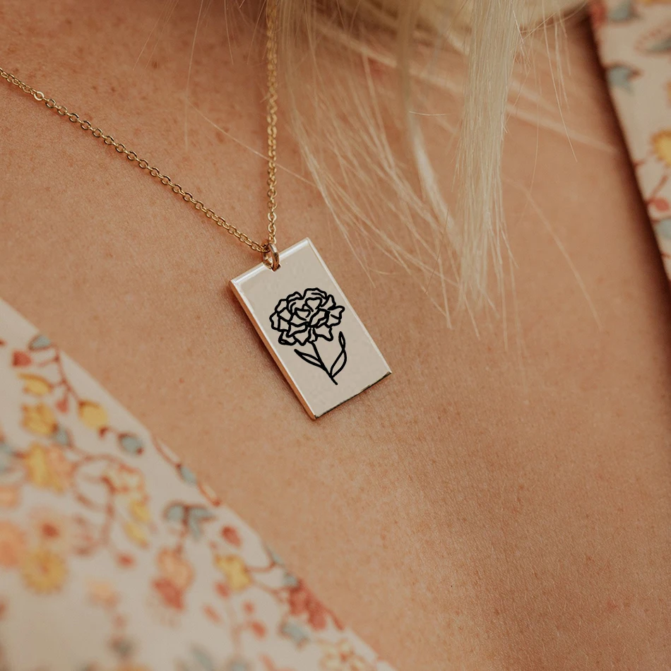 eManco Birth Flower Coin Neckl