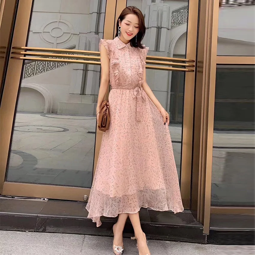 

Quality Factory Direct Sale Design Boutique Vendor Women Maxi Elegant Summer Dress Ladies, Pink, black