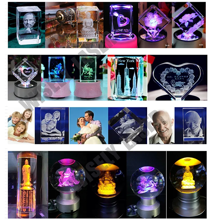 Wisely Laser 3d Green Laser Engraving Machine For Glass Crystal