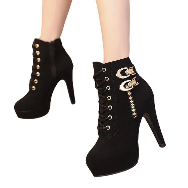 

New Model 2021 Leather Winter Ladies Boots Sexy High Heel Boots Women Shoes Women's Boots