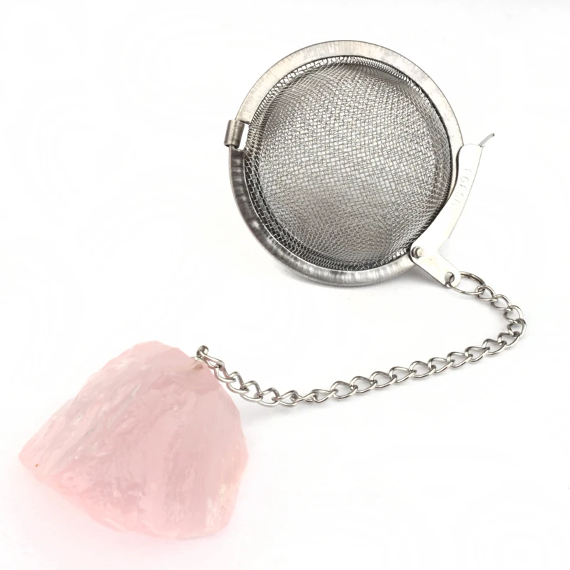 

SUS 304 Stainless Steel Wire Mesh infuser loose leaf tea ball raw rose quartz crystal tea strainer