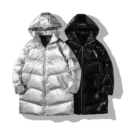Custom Winter Waterproof Hooded Shiny Down Coats Shiny Men Jackets
