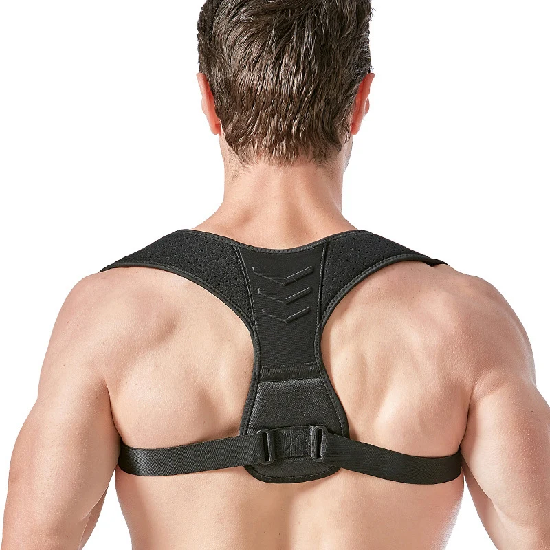 

Adjustable Back Brace Shoulder Belt Posture Correction Band Clavicle Support Body Posture Corrector for Men and Women, Black