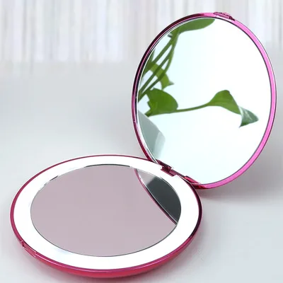 

New Style Portable Led Mini Makeup With Light Folding Mirror