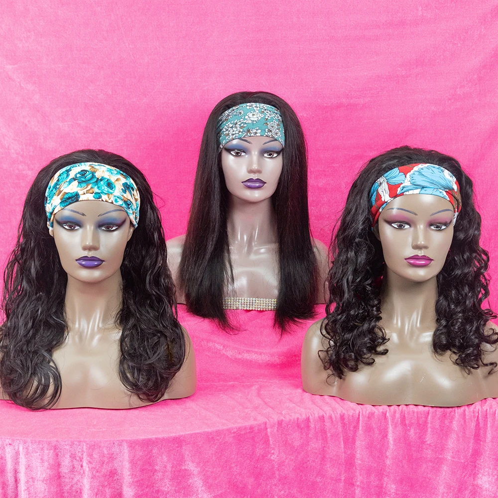 

XBL human hair headband wigs for black women,wigs with headband brazilian virgin hair wig vendor,virgin cuticle aligned hair wig, Natural black