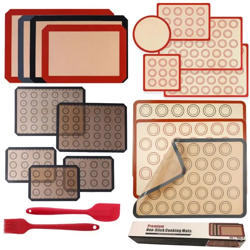 

Silicone Baking Mats Silicone Non Stick Silicone Cooking Sheet Baking Mats Set, As picture