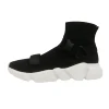 Women Middle cut Buckle strip Knitted Chunky Sneaker