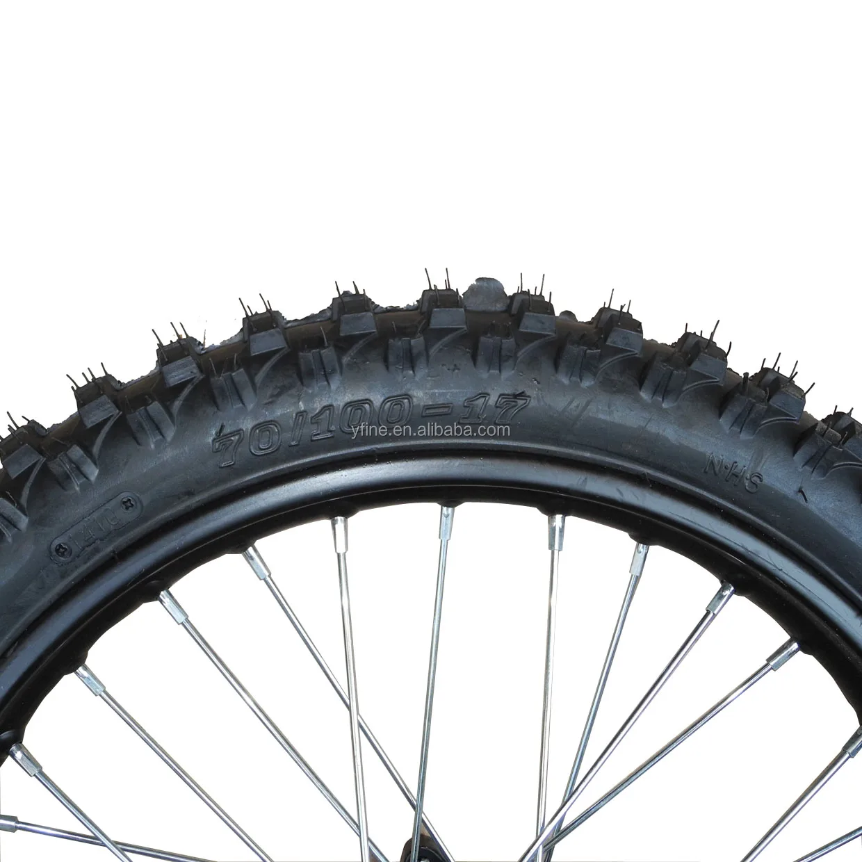 70/10017 17 Inch Tire For Pit Bike Dirt Bike Front Wheel Assy 12mm Or