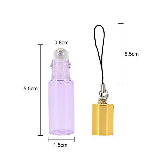 

5ml Hanging Essential Oil Roller Perfume Glass Bottle Glass Products Roll on Screen Printing Personal Care Round SHB-DD003 SGS