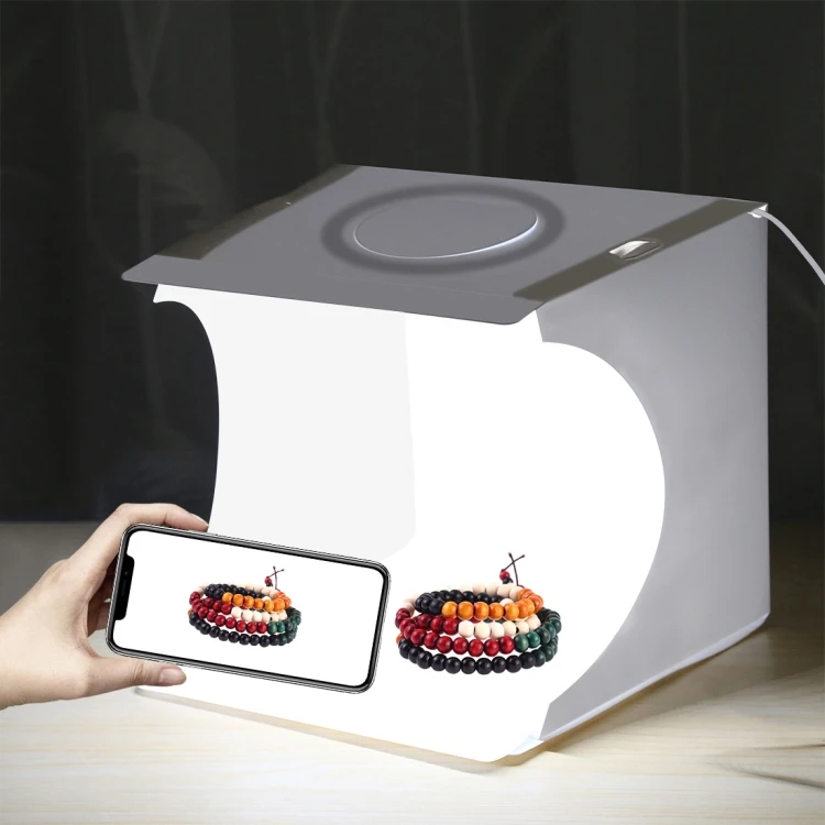

PULUZ 20cm Ring LED Panel Folding Portable Light Photo Lighting Studio Shooting Tent Box Kit with 6 Colors Backdrops