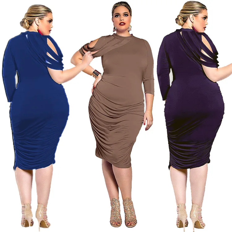 

2021 summer lady elegant clothing long plus size women casual dress