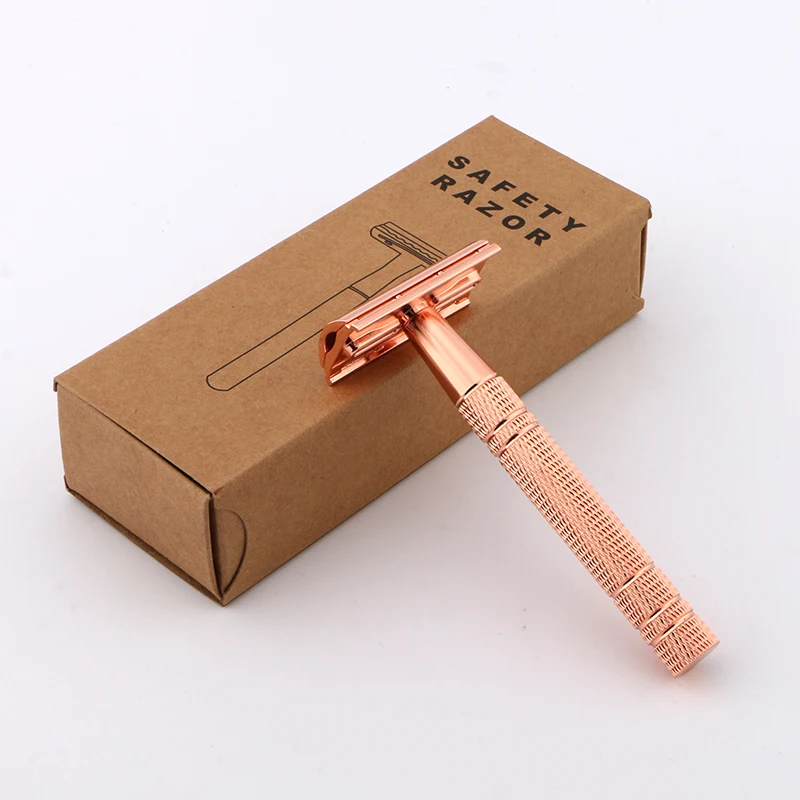 

women's Safety Razor cheaper price Double Edge razor blade Aluminum handle rose gold shaving razor