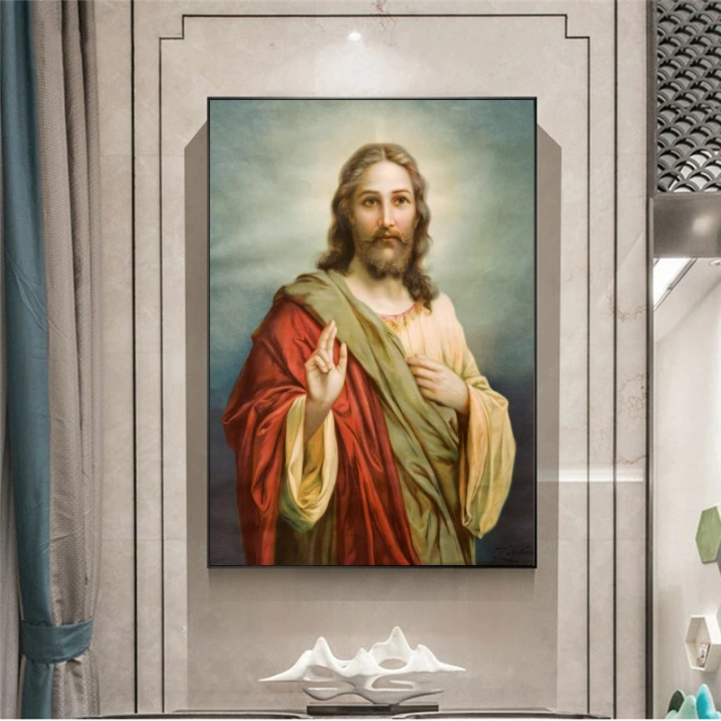 

Religious Posters Christ Jesus Paintings on Canvas Prints Cuadros Wall Art Pictures for Home Living Room Decor