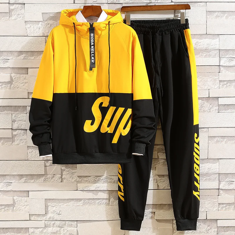 

Autumn and winter new men's sweater suit young students cool casual sportswear Korean fashion personality