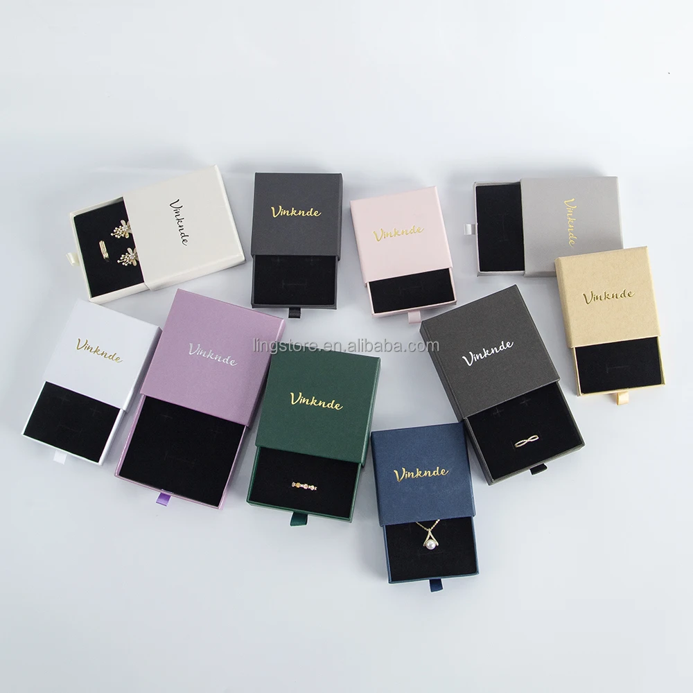 8x8x2.5cm Upgraded White Green Paper Jewelry Box Packaging for Fine Jewelry Rings Necklaces Bracelets with Black Velvet Foam