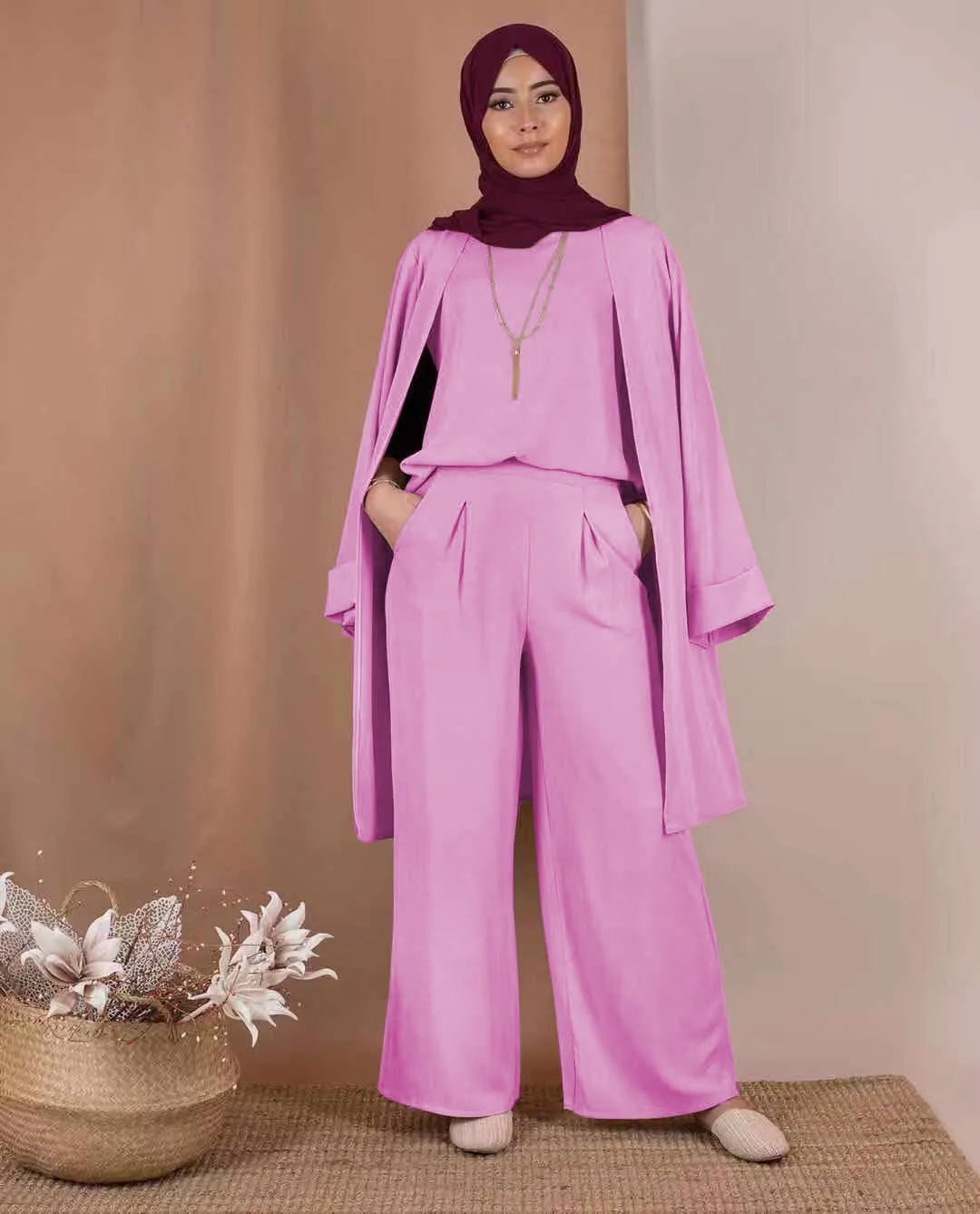 

Turkish Muslim Clothing Abaya 3 Piece Suit Muslim Women Muslim Pray Suit, As shown