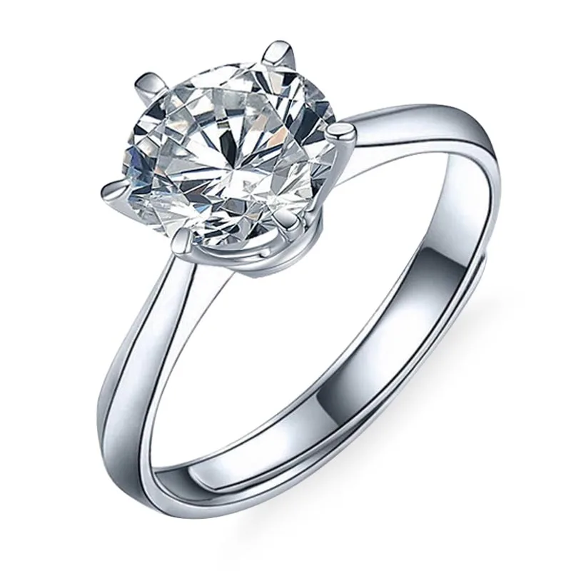 

Provence Jewelry Trendy Fashion Sliver Moissanite rings Jewelry for girl women Classic Style Gift High Quality