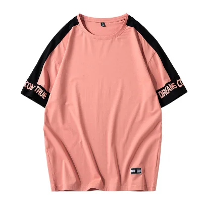 

Streetwear Tshirt Color Matching Tshirt Printing Scoop Neck T Shirts For Men Clothes For Men, White,pink,yellow,green
