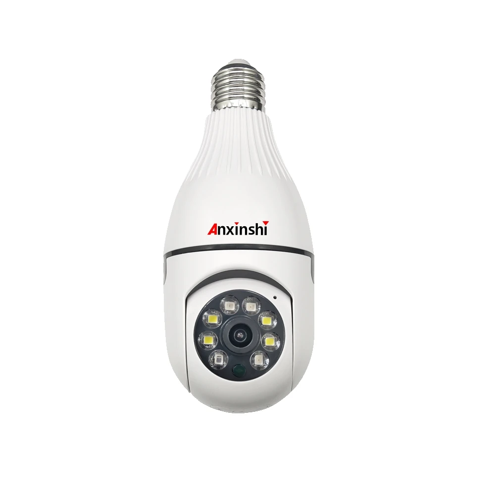 

Anxinshi Amazon hot sale Wifi camera lamp WiFi 360 panoramic light bulb camera 4mp wifi dome camera
