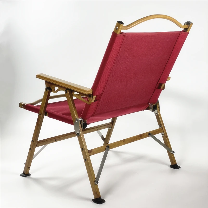 Onwaysports Portable Folding Wood Grain Aluminum Camping Chair For