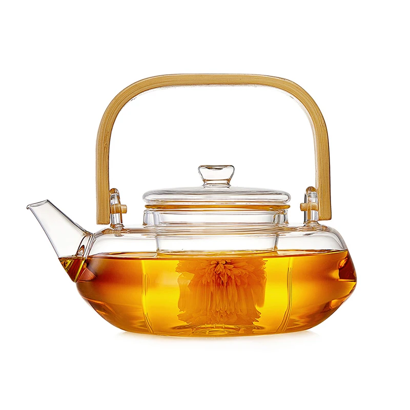 

Hot Selling 800ml Beam Lifting Pot Glass Teapot Flower Pot