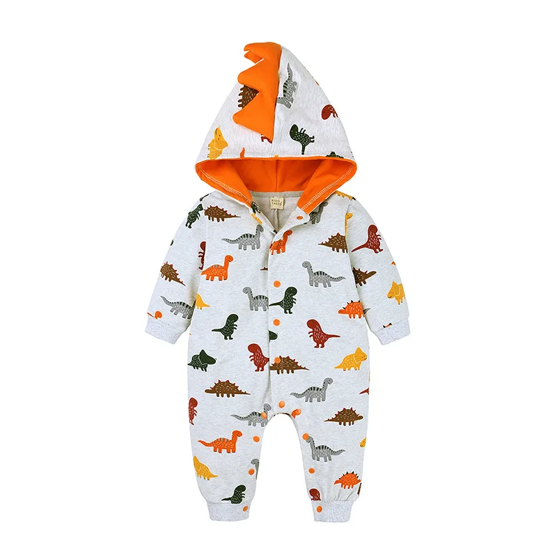 

Hot selling wholesale boutique cotton long sleeve cute boys winter jumpsuit newborn infant toddlers baby romper with hood