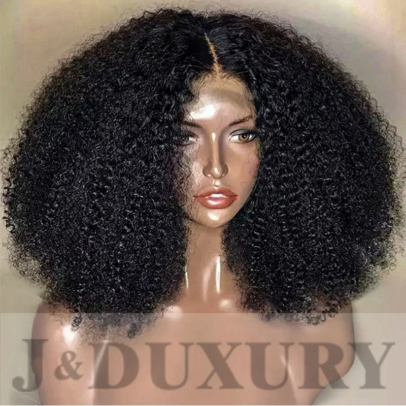 

brazilian hair short bob lace front wig afro kinky curly lace frontal wigs for black women full lace human hair wigs, Natural color lace wig