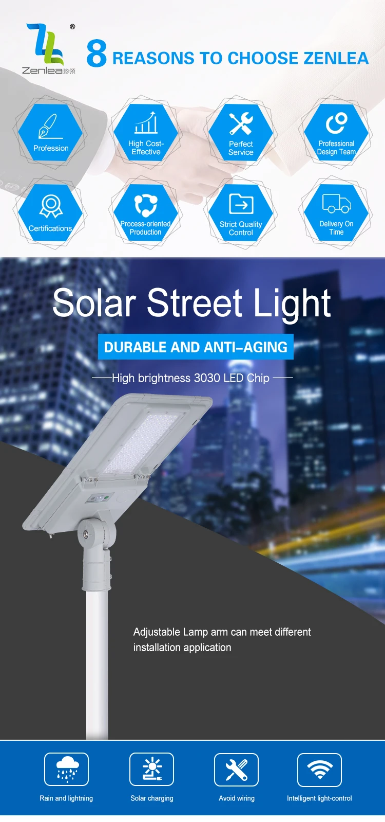 Die-Casting Aluminum Waterproof Ip65 60w 100w 180w Outdoor Integrated All In One Led Solar Road Light