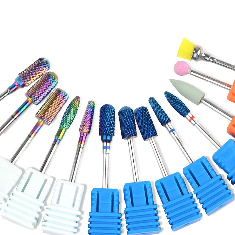 

Free Shipping Portable Sanding Manicure Pedicure Electric Nail Art Drill Bits Carbide Tungsten Nail Drill Bit Rainbow